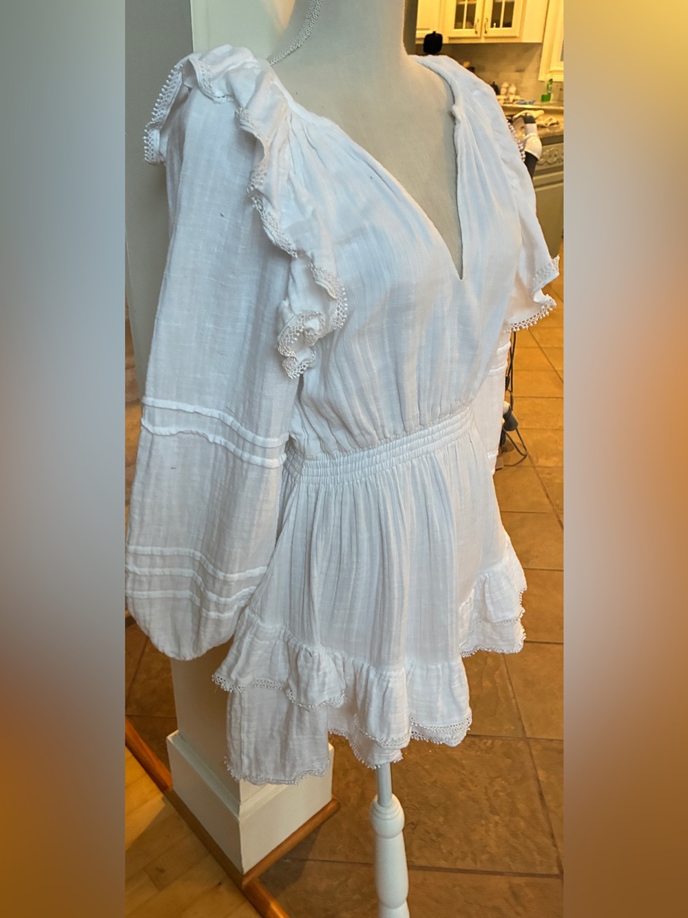 Chelsea & Violet Amanda Ruffle Lace trim Mini Dress - Picture 5 of 9